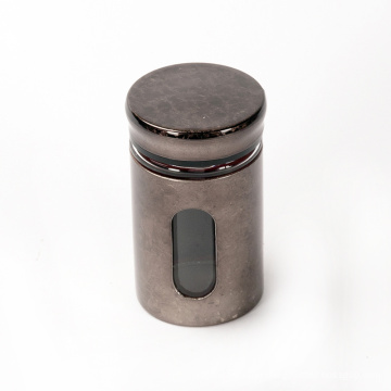 Hot selling black hexagonal spice jars set sealed can can keep fresh and easy to clean. It can be used in the kitchen